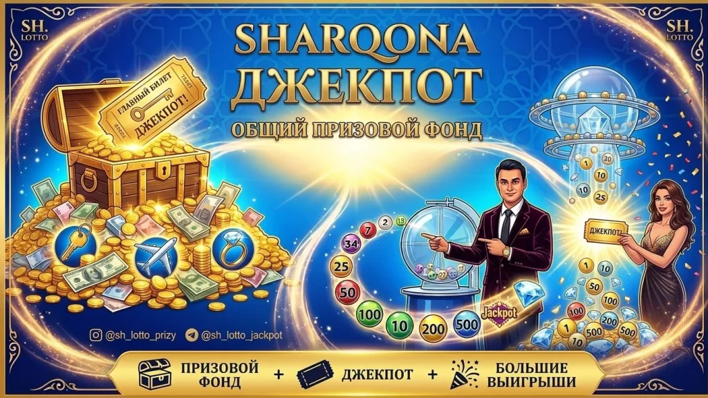 Призовой фонд и джекпот от Sharqona Lotto для игроков Узбекистана
