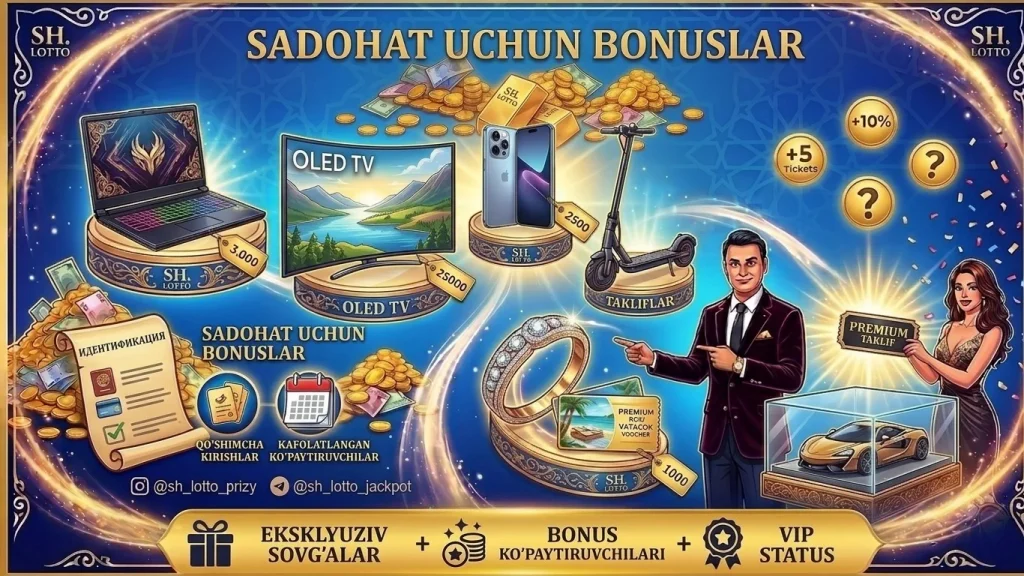 Sharqona Lotto yutuqlaringizni hozir O'zbekistonda oling