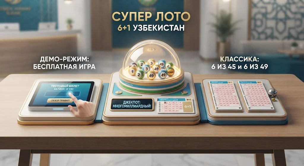 Игровое поле и правила классической числовой лотереи Супер Лото