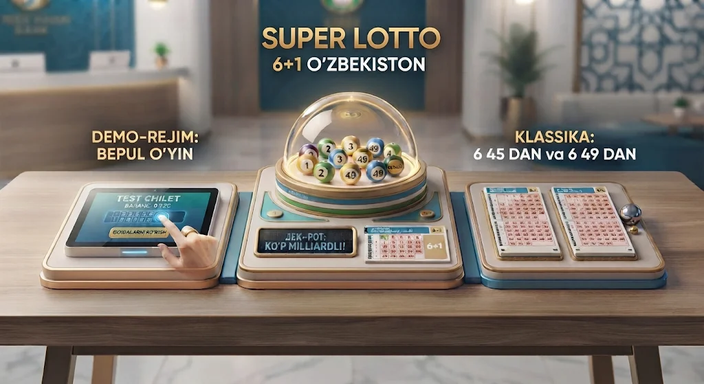 Super Lotto klassik raqamli lotereyasining o'yin maydoni va qoidalari